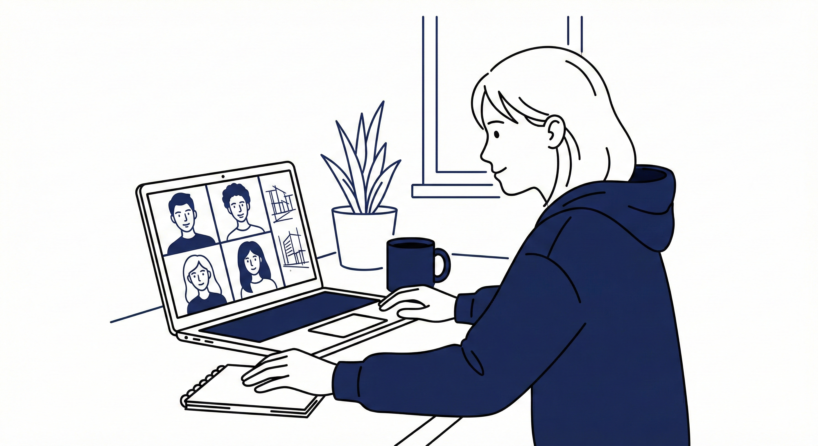 Student participating in an online group Saturday school lesson